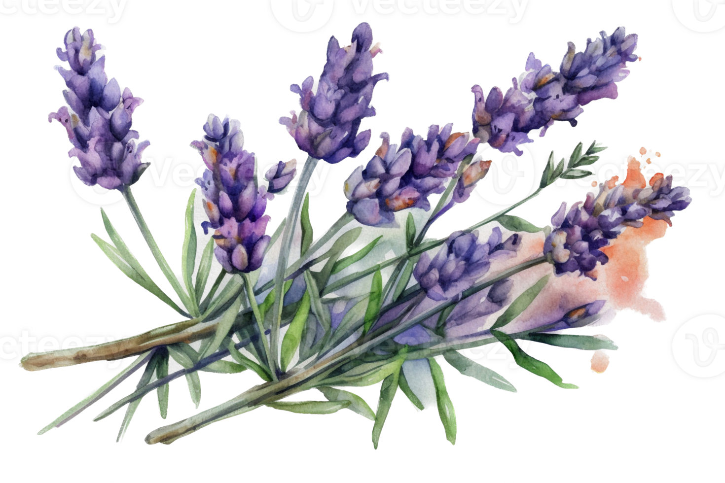 bloem met blad waterverf ai genereren png