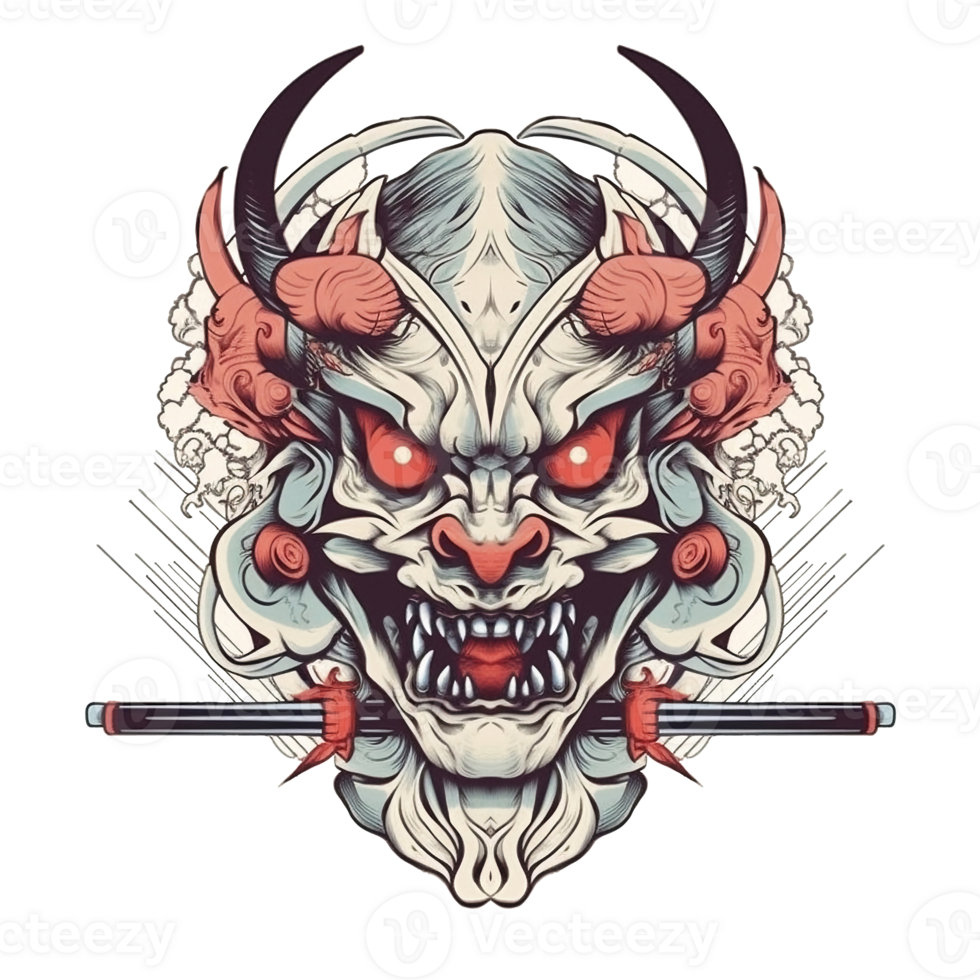 Illustration 2D devil mask ai generate png
