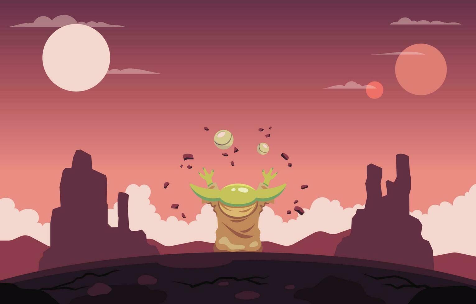 Cute Baby Alien Background vector