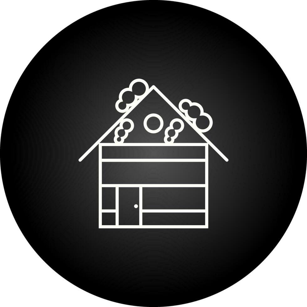 House with Snow Vector Icon