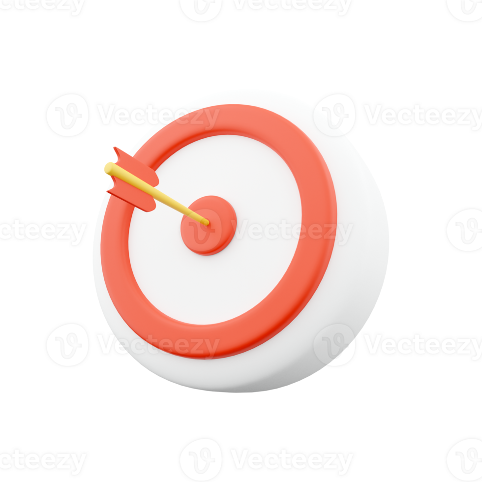 3d render dart. 3d rendering arrow. 3d render arrow on dart board illustration. png