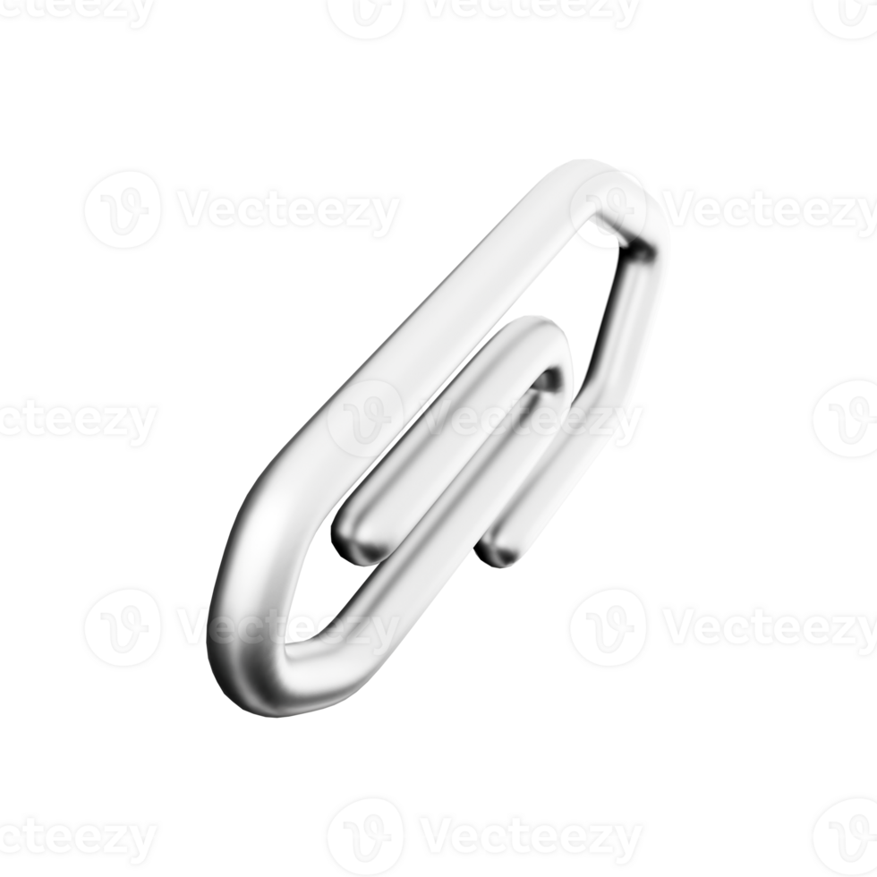 3d render Paperclip isolated. 3d rendering paperclip icon png