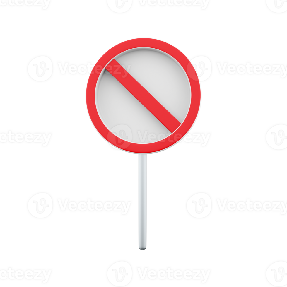 3d render No waiting sign icon. Trendy flat No waiting sign icon on from traffic sign collection, 3d rendering cartoon icon can be used for web and mobile. png