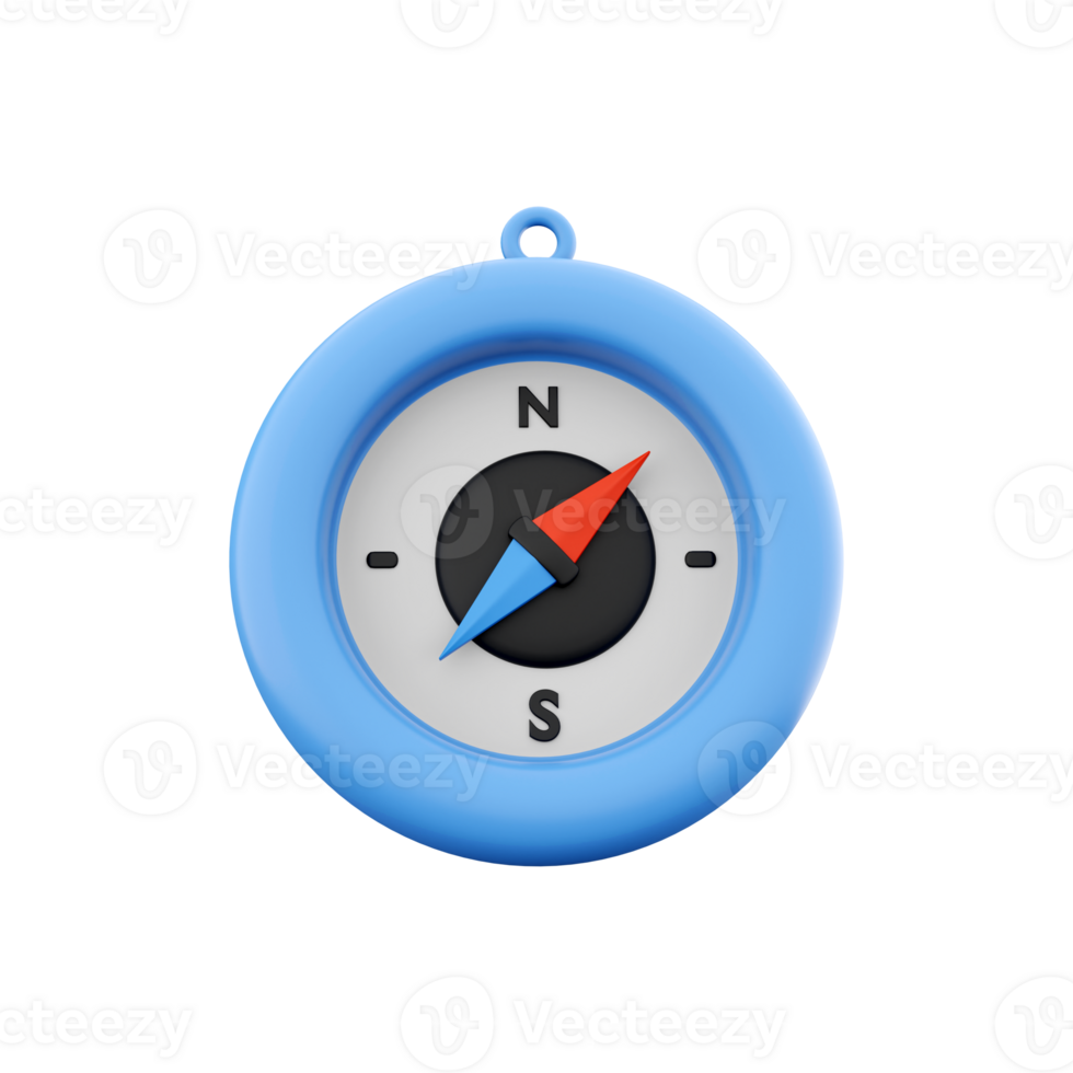 3d render compass. 3d rendering arrow. 3d render north and south on. png