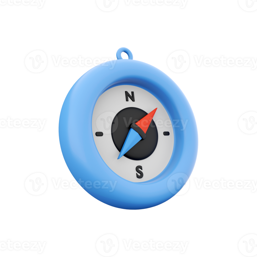 3d render compass. 3d rendering arrow. 3d render north and south on. png