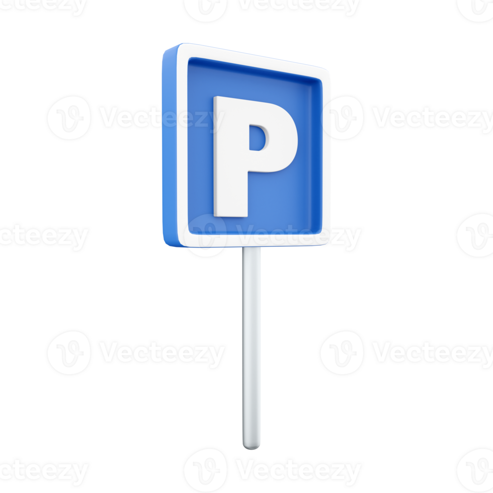 3d machen Blau Parkplatz unterzeichnen. isoliert Illustration. 3d machen Parkplatz Symbol. png