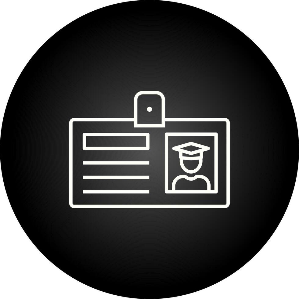 icono de vector de tarjeta de identificación de estudiante