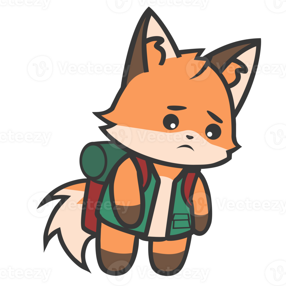 Fox Adventurer Sad Illustration png