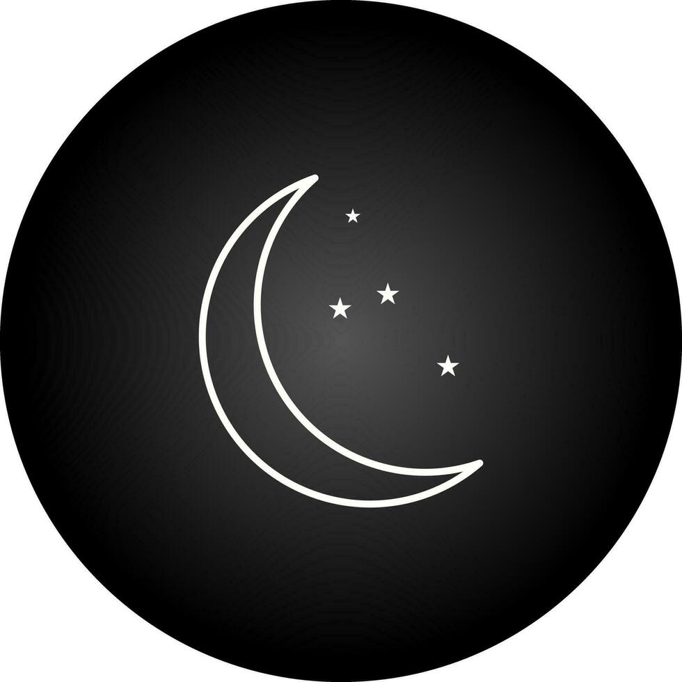 icono de vector de luna y estrellas