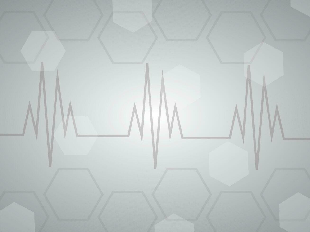 Abstract Medical Background With Pulse In Gray Color. vector