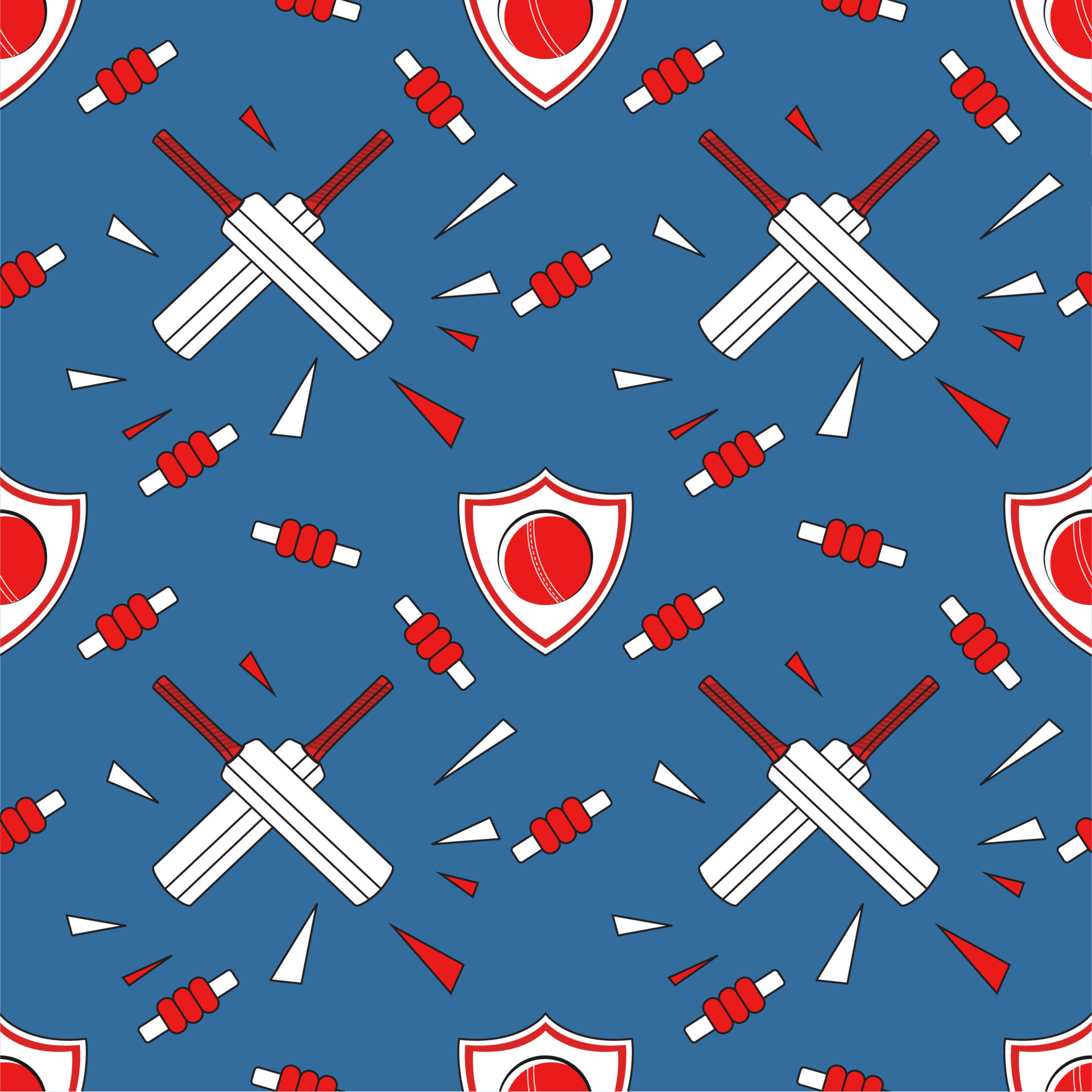 Seamless Cricket Theme Pattern Background In Colorful. 23392345 Vector