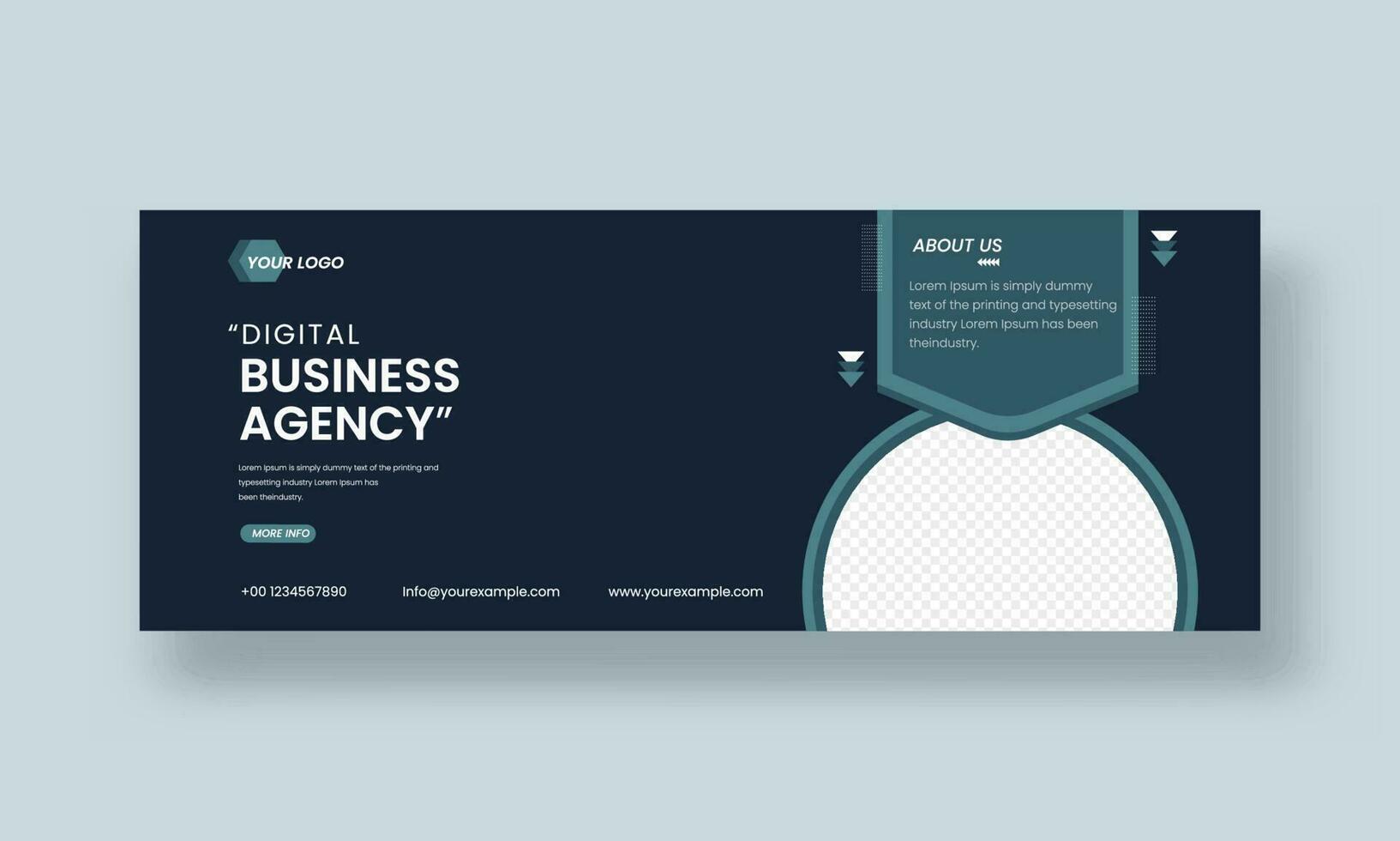 Digital Business Agency Social Media Web Banner, Template Design With Copy Space. vector