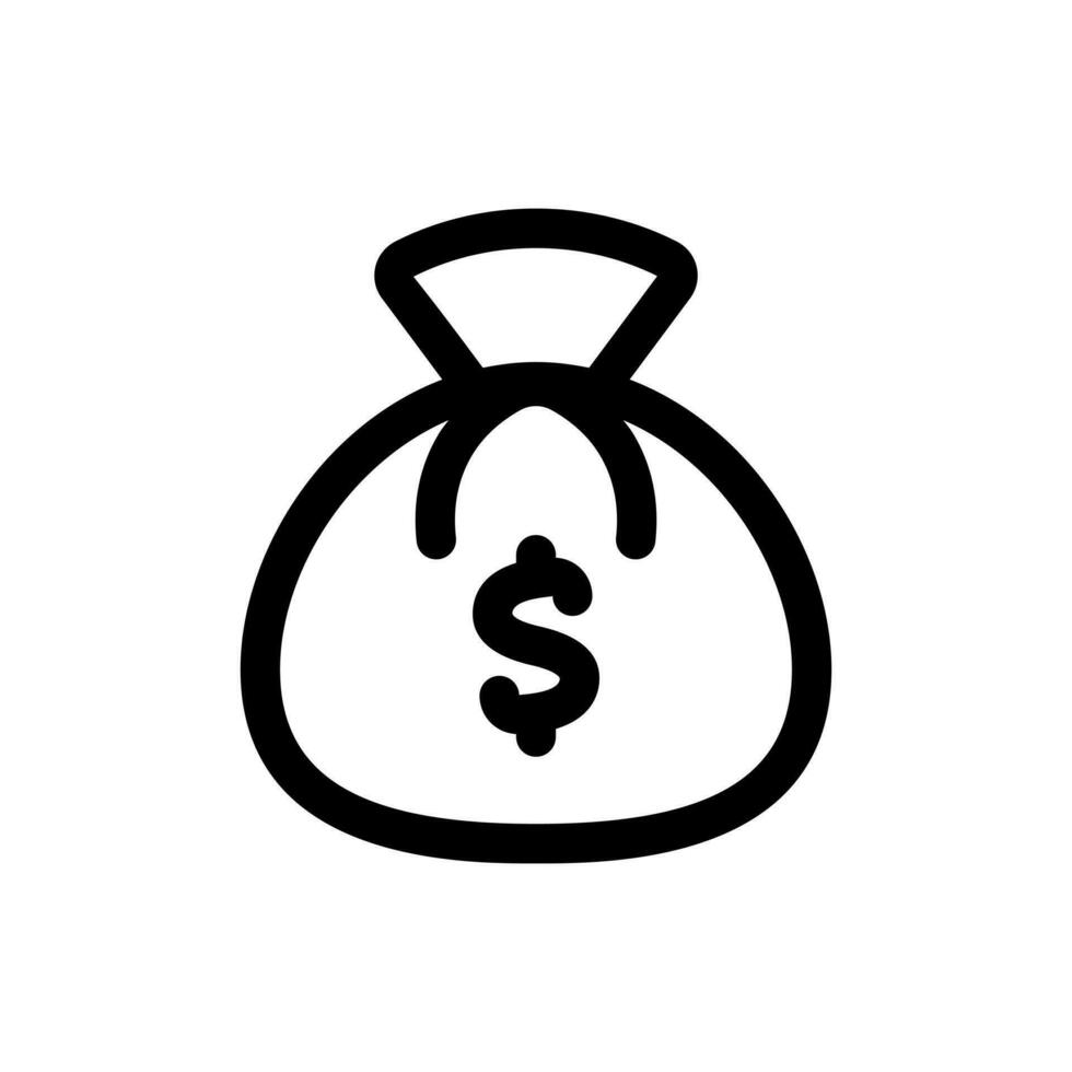 Simple Money Bag icon. The icon can be used for websites, print templates, presentation templates, illustrations, etc vector