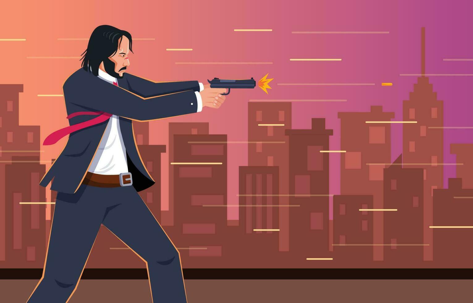 An Agent Firing A Gun Background vector