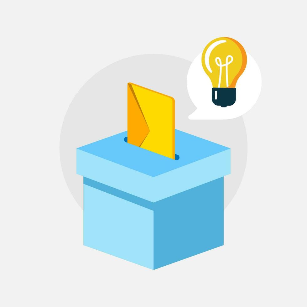 suggestion box, send idea or feedback concept illustration flat design vector eps10. modern graphic element for landing page, empty state ui, infographic, icon