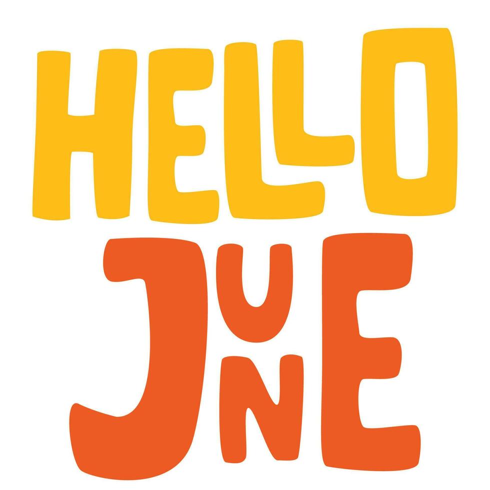 Hello June vector template. Hello June typography flat style design. Design for banner, greeting cards or print.