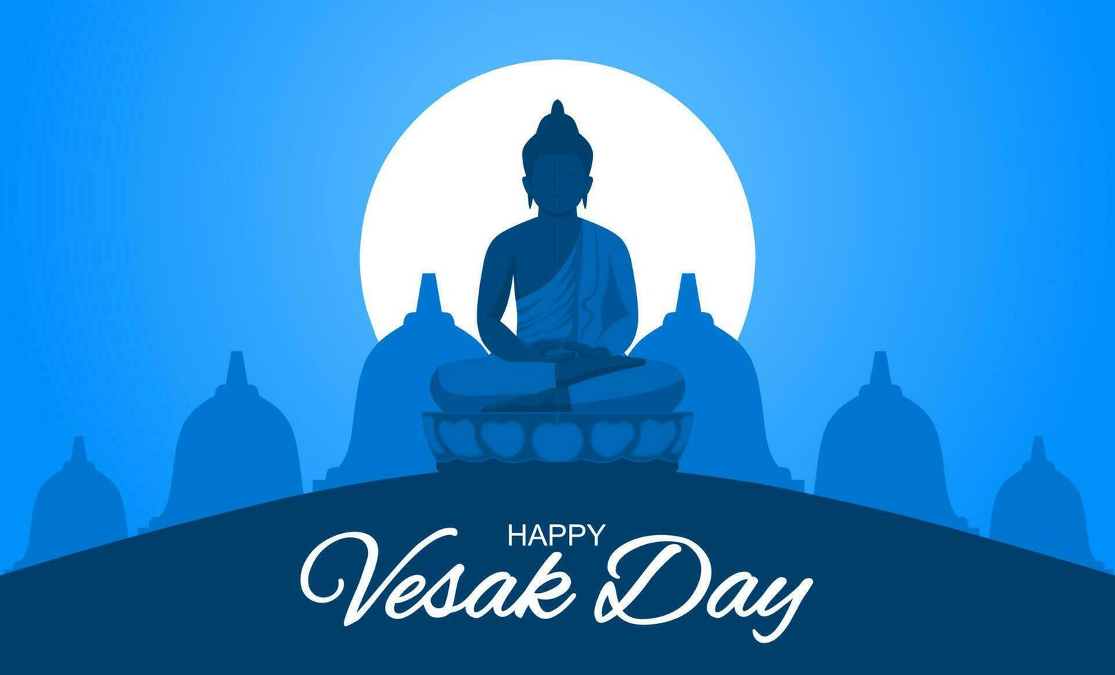 Happy Vesak Day template. Vector illustration. Suitable for Poster, Banners, background and greeting card.