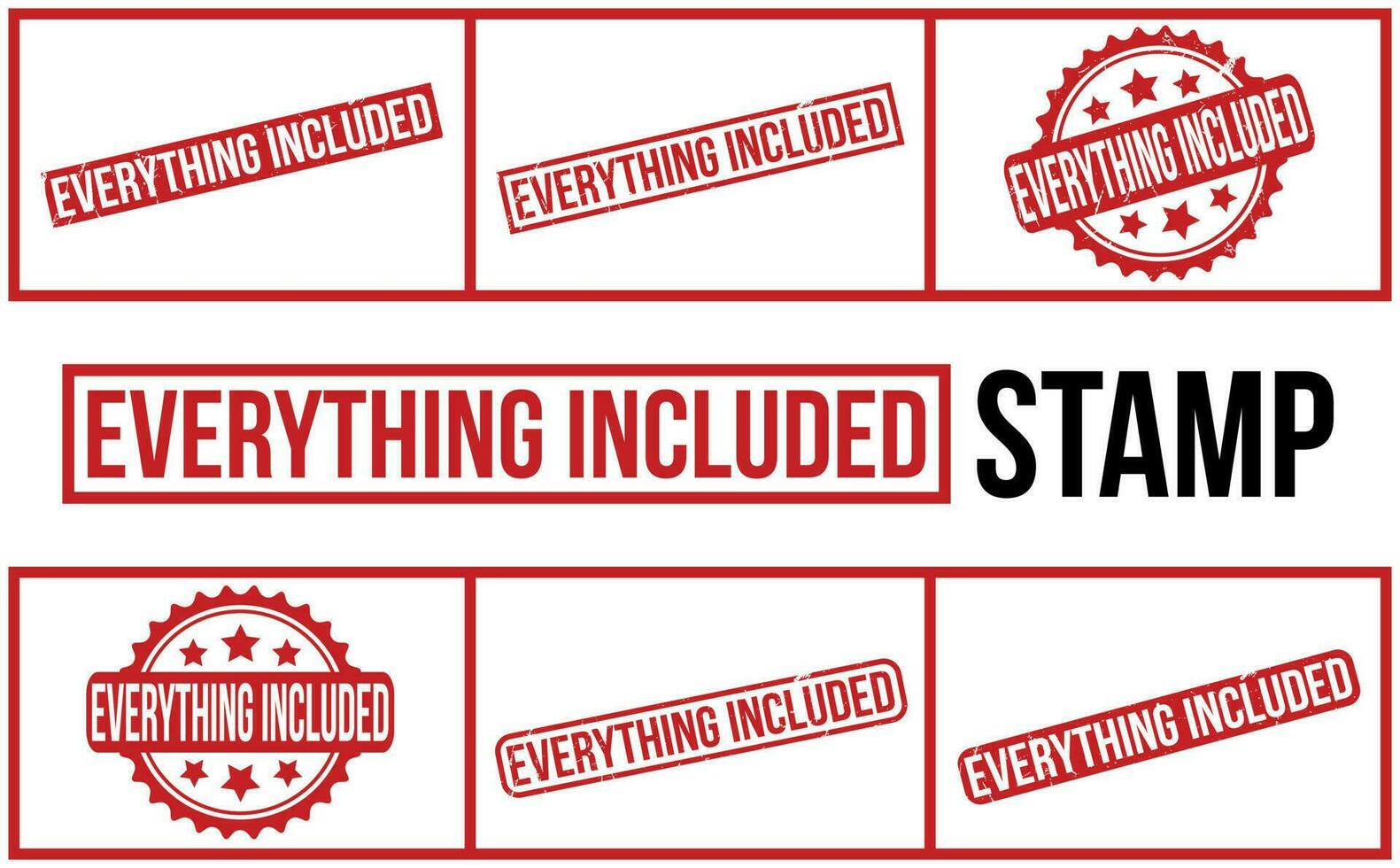 Everything Included rubber grunge stamp set vector