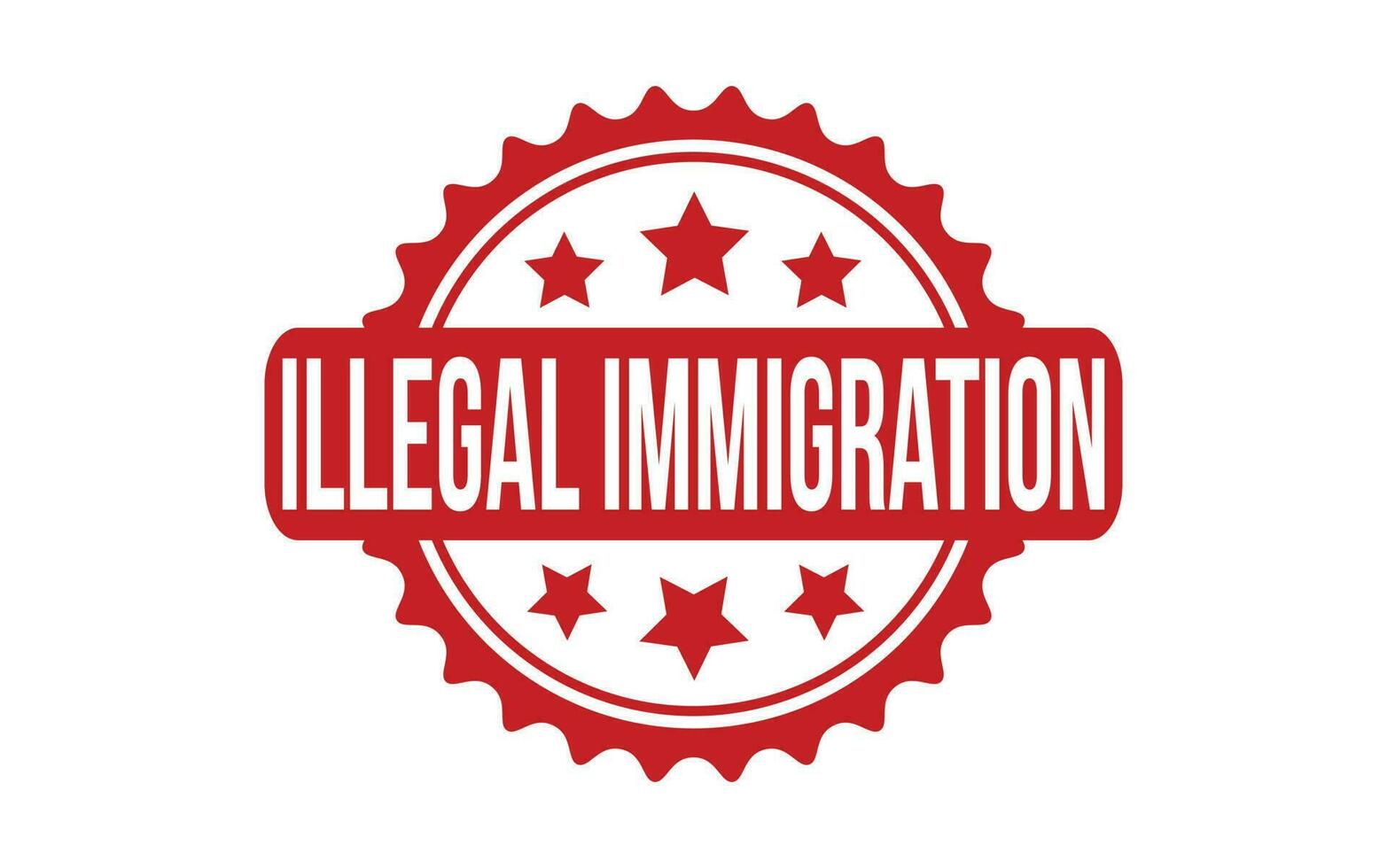 Illegal Immigration rubber grunge stamp seal vector