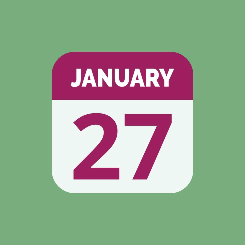 January 27 Calendar Date Icon vector