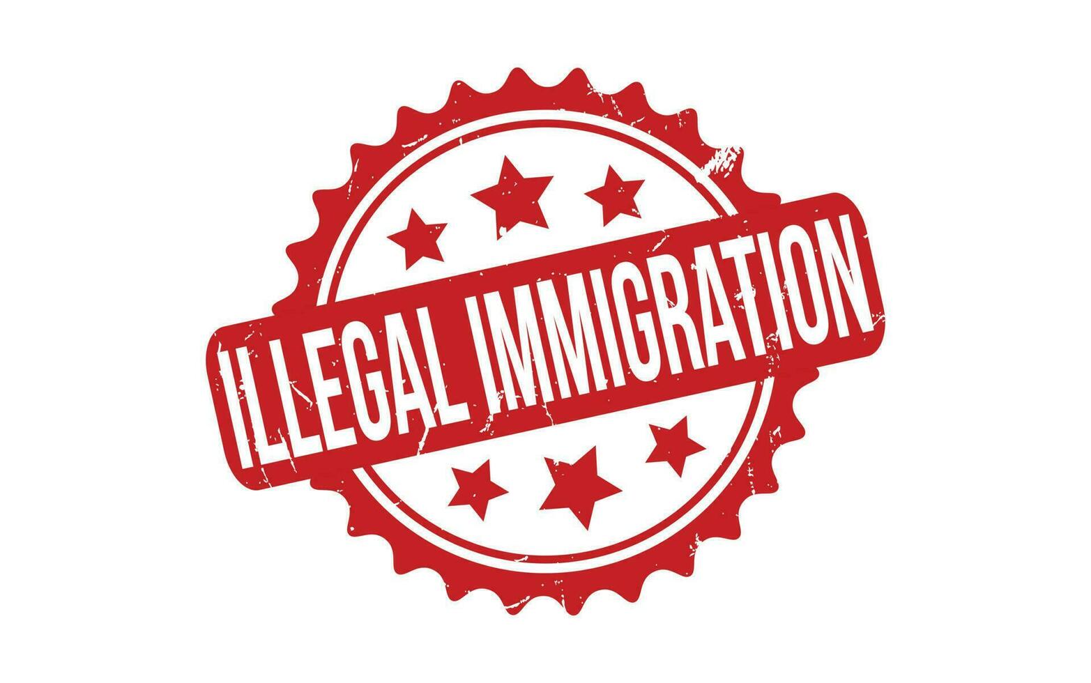 ilegal inmigración caucho grunge sello sello vector