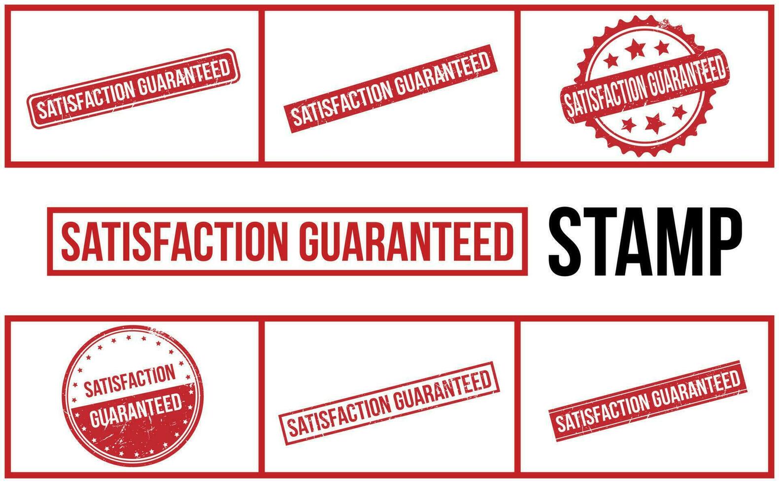 Satisfaction Guaranteed Rubber Stamp Set Vector