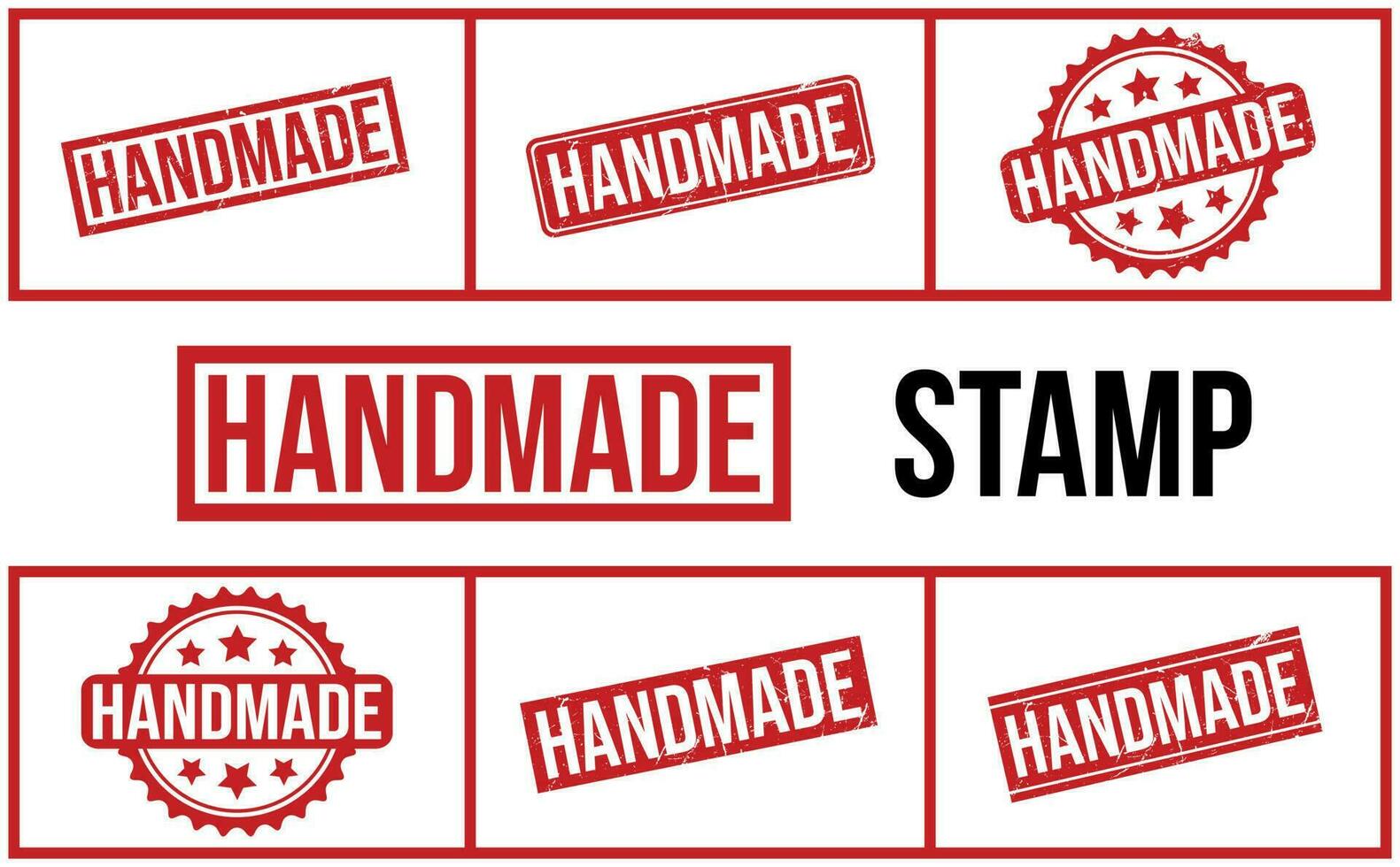 Handmade Rubber Stamp Set Vector