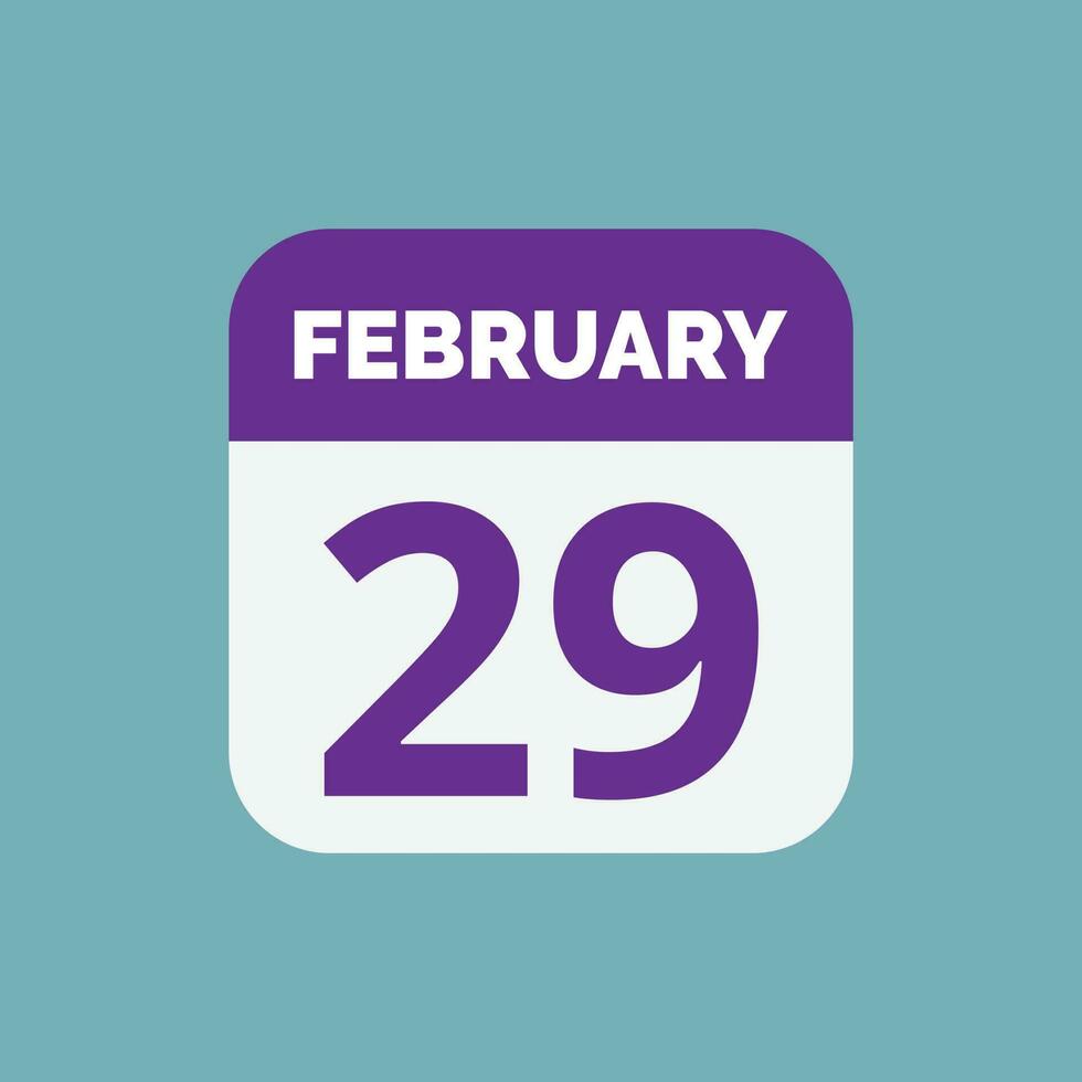 February 29 Calendar Date Icon vector