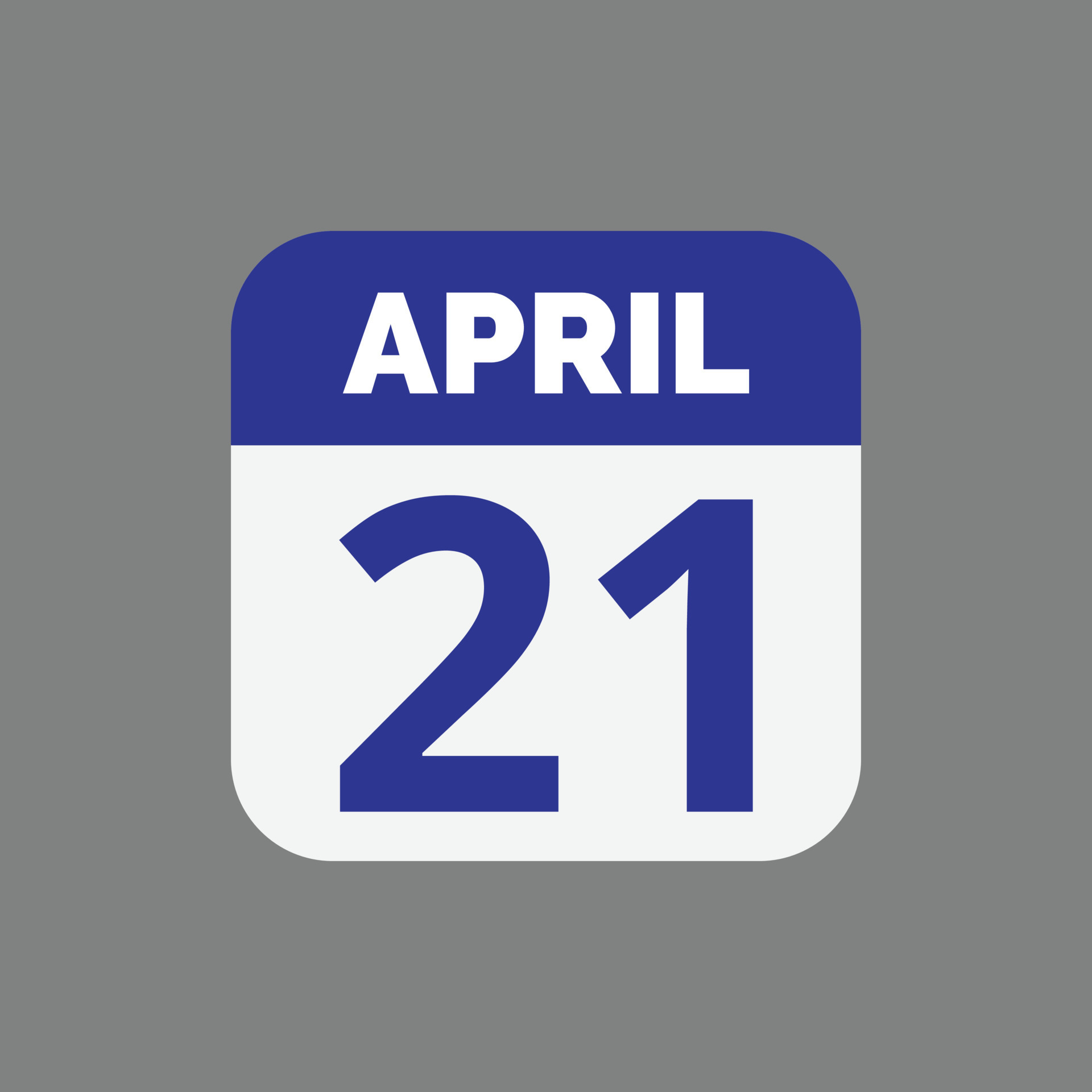 April 21 Calendar Date 23393308 Vector Art at Vecteezy