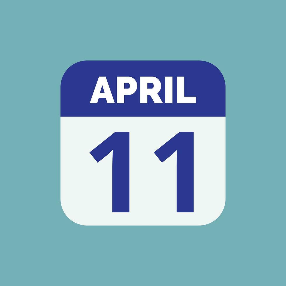 April 11 Calendar Date vector