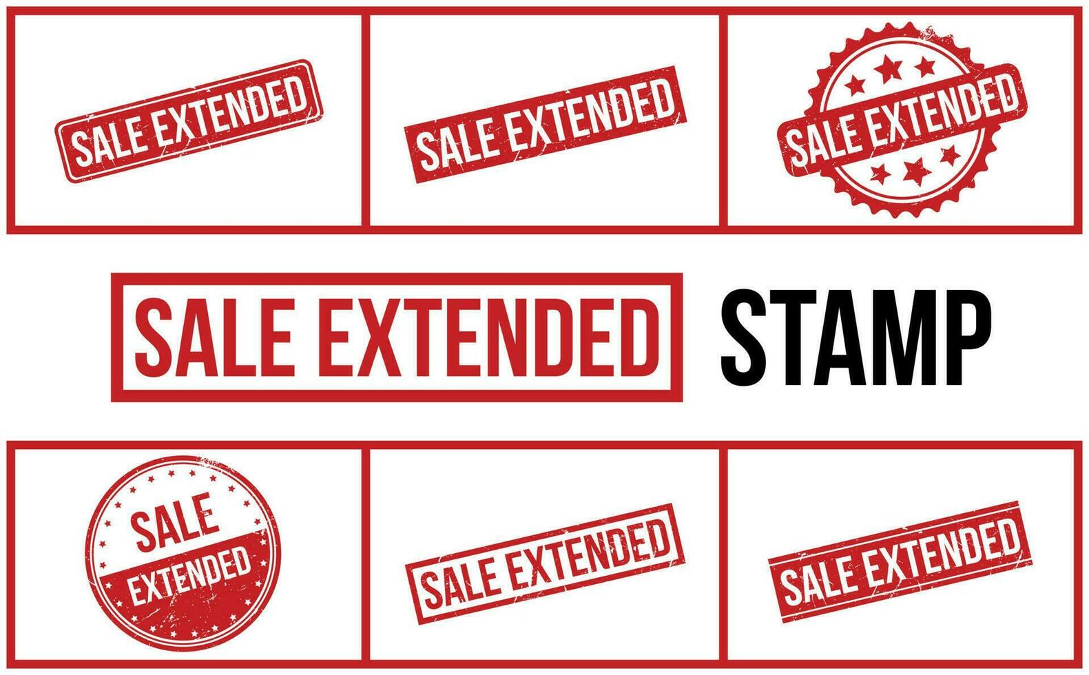Sale Extended Rubber Stamp Set Vector