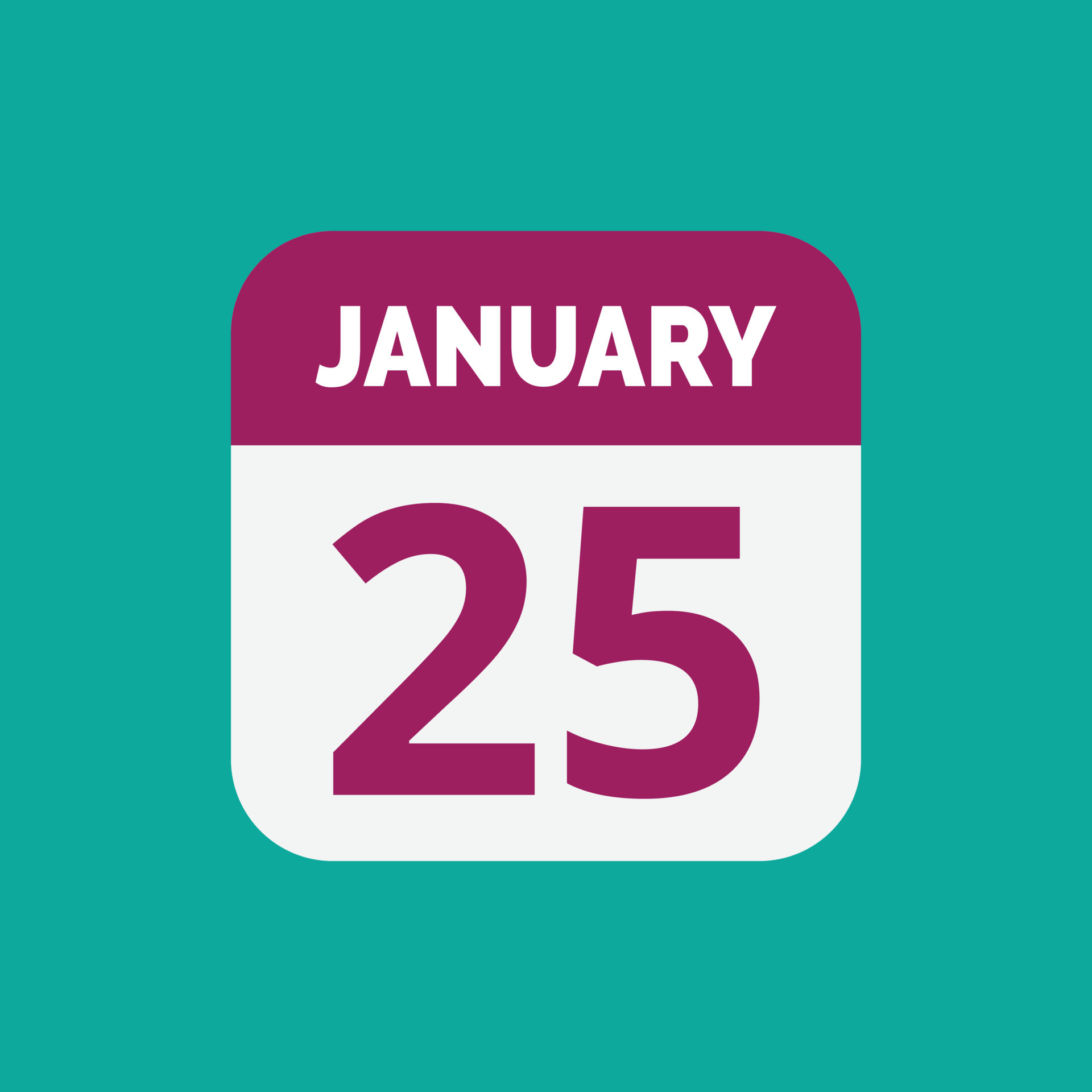 January 25 Calendar Date Icon 23393901 Vector Art at Vecteezy