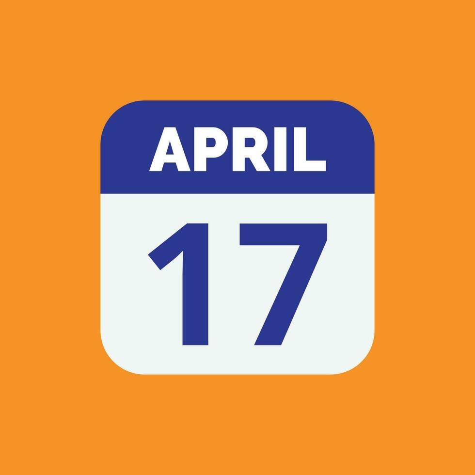 April 17 Calendar Date 23393924 Vector Art at Vecteezy April 17 Calendar Date 23393924 Vector Art at Vecteezy