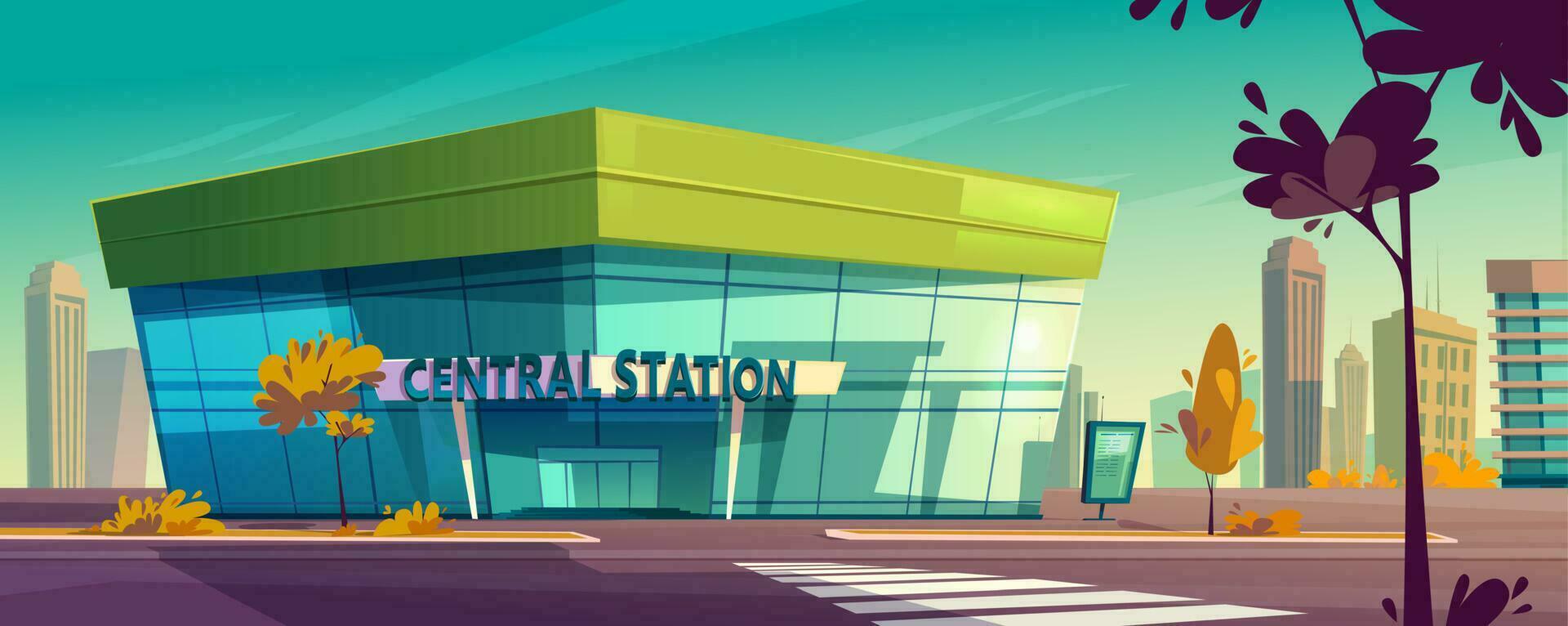 Modern central station for bus or train vector