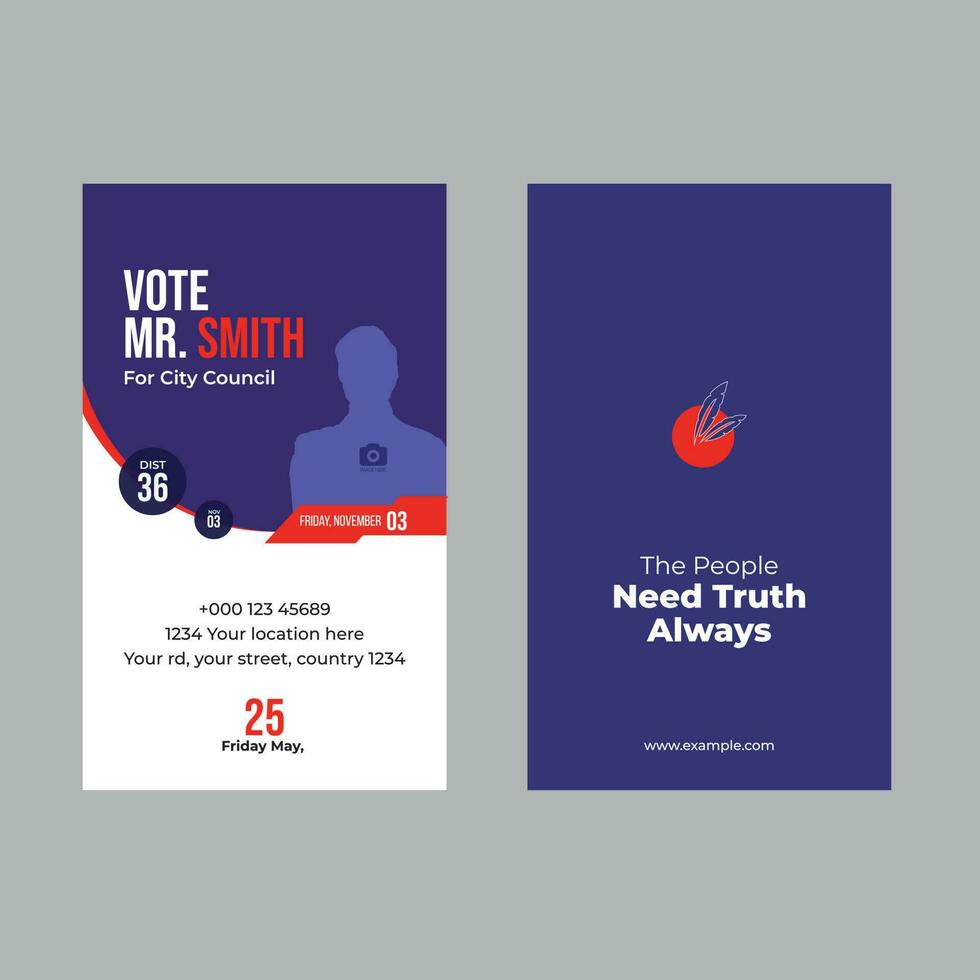 Political Election Business Card Template vector