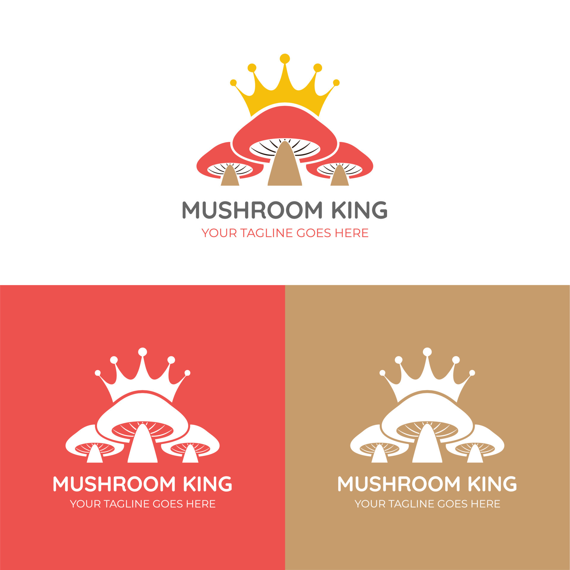 Mushroom King Logo Vector Design, suitable for your food business