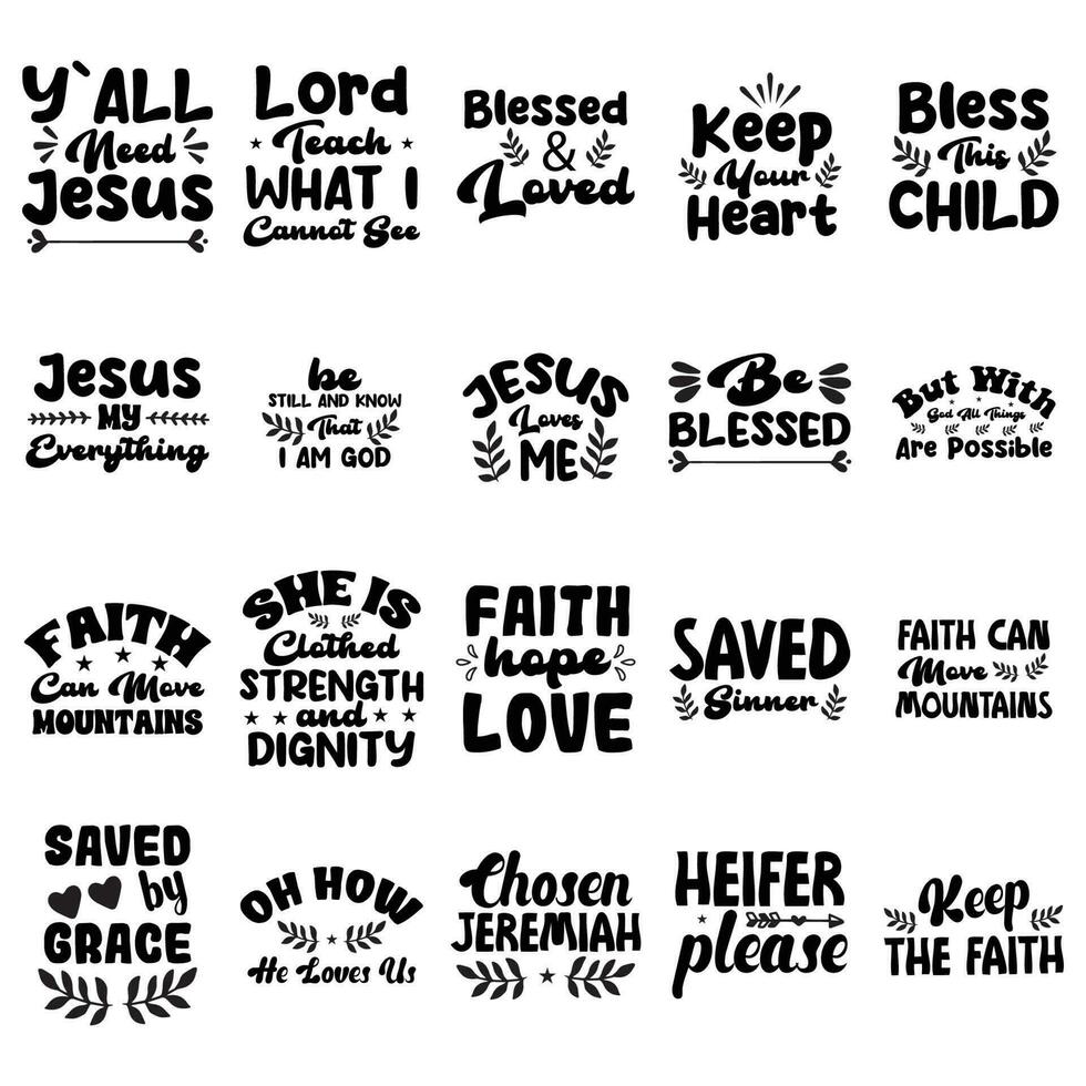 Faith T-Shirt Design Digital Download Bundle. vector