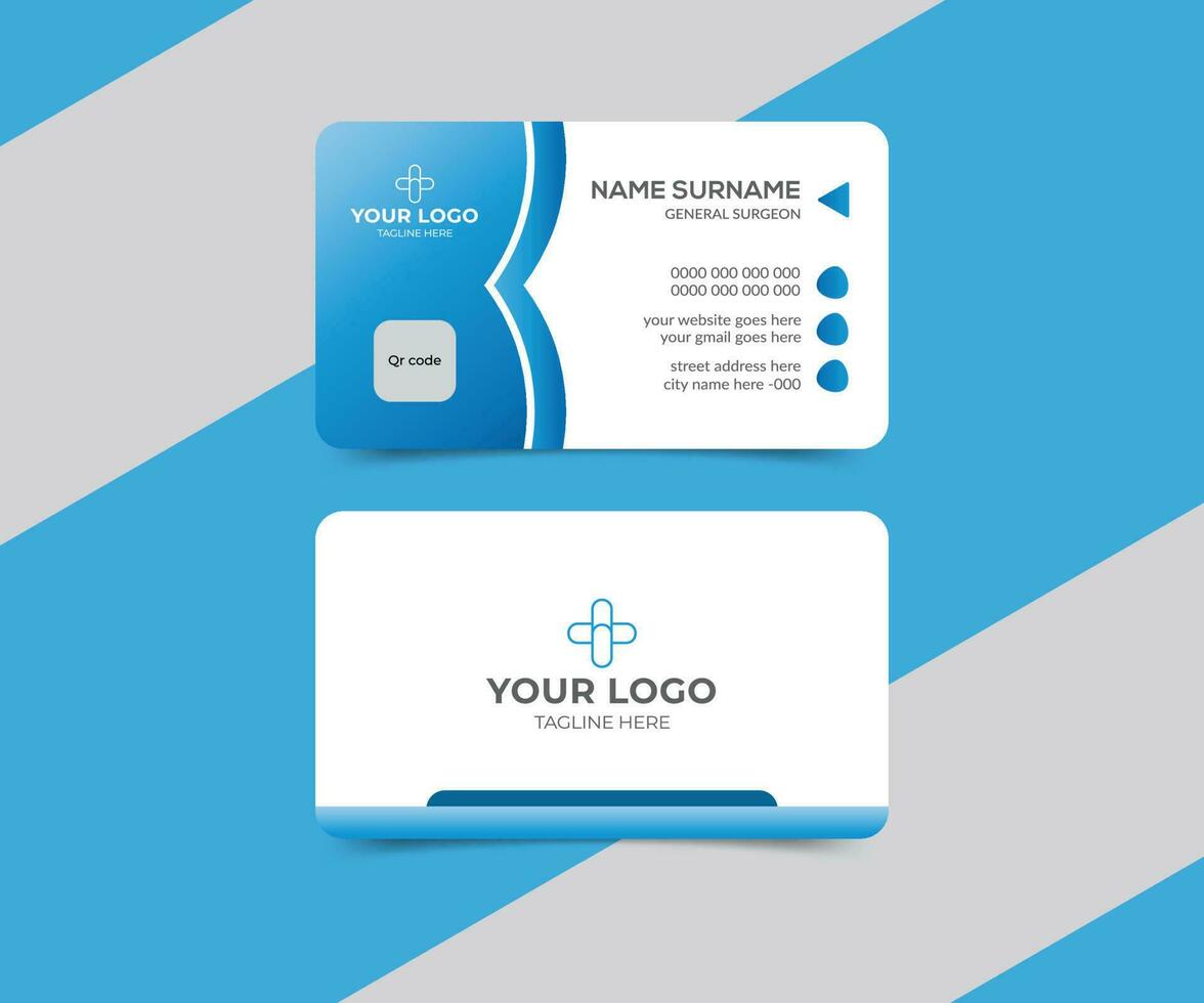 Healthcare medical doctor business card template design vector