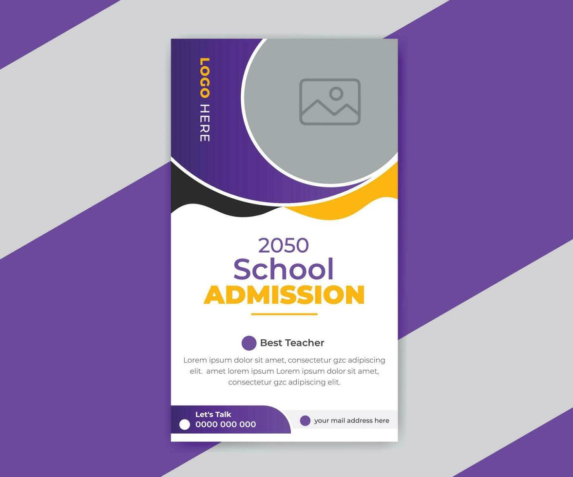 Back to school education social media post story template web banner design vector