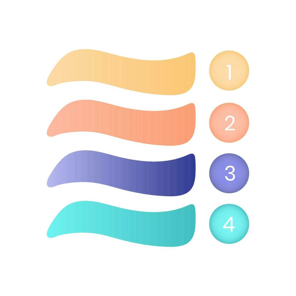 Colorful Four Number Options With Space For Text On White Background. vector