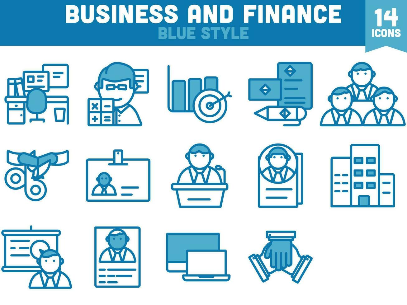 Flat Stye Set of Business And Finance Icon. vector