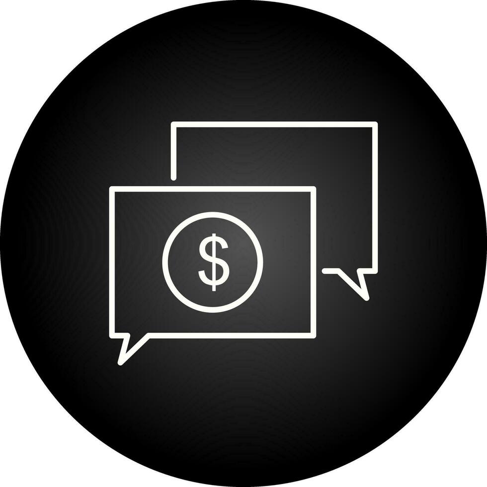 icono de vector de charla de dinero