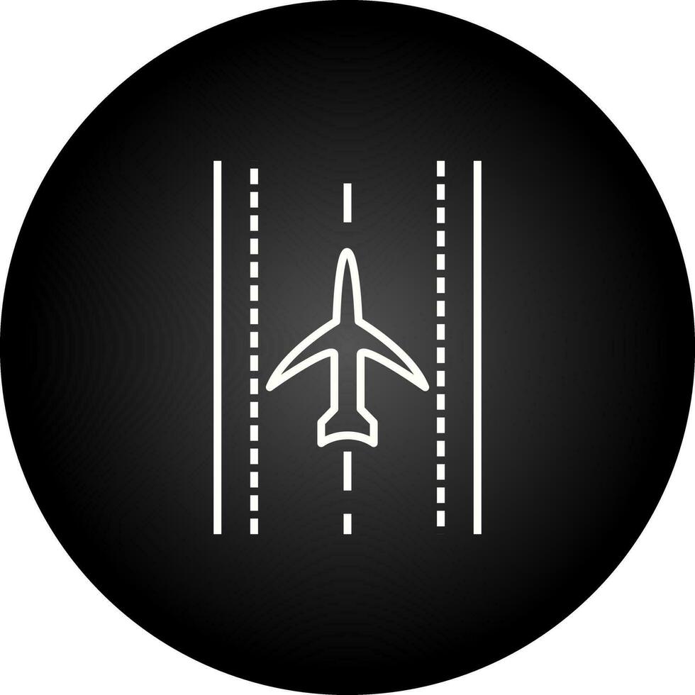 Plane on Runway Vector Icon