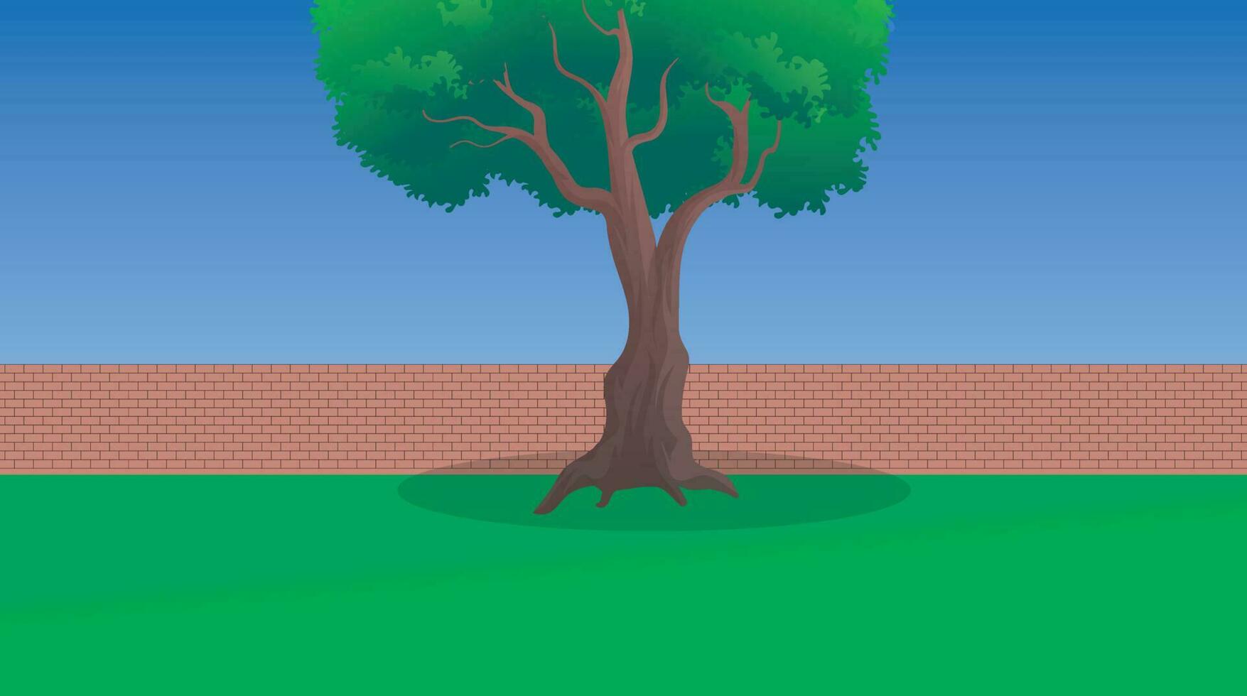 Nature Spring landscape with Green Field with Cloud, Blue Sky vector