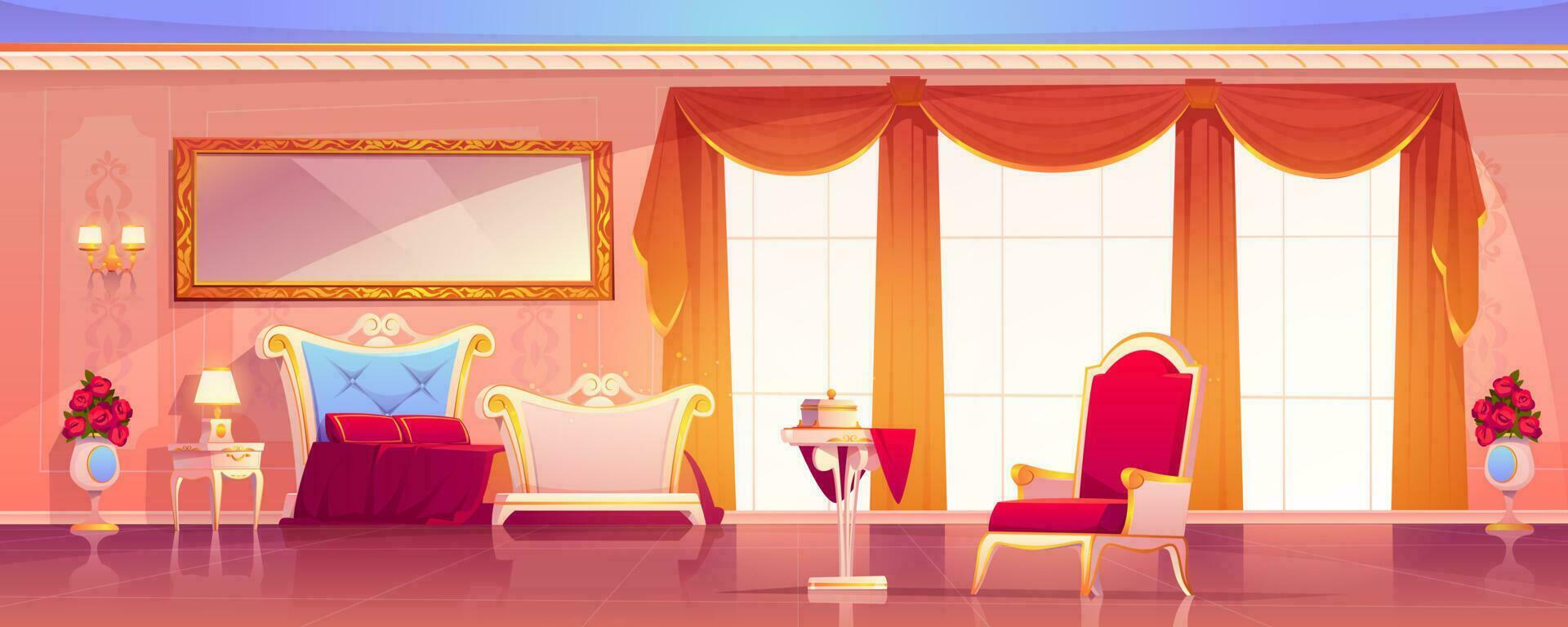 Palace room royal empty interior in empire style vector