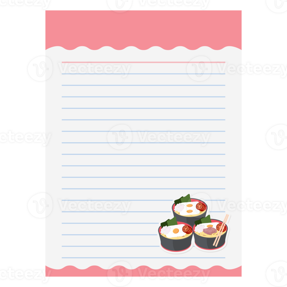 Paper Note Ramen Noodle Ramyun Ramyeon Soup Traditional Asian Food png