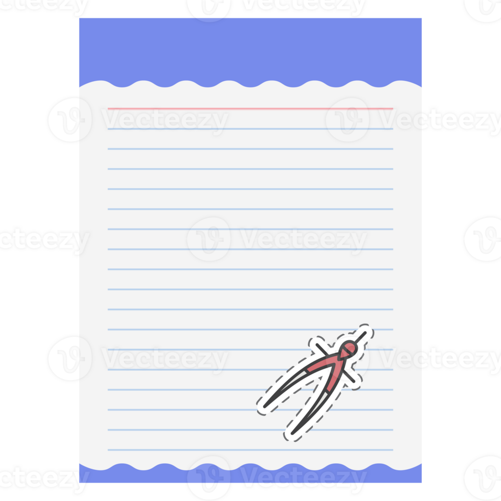 Paper Note Aesthetic calipers Sticker Back To School png