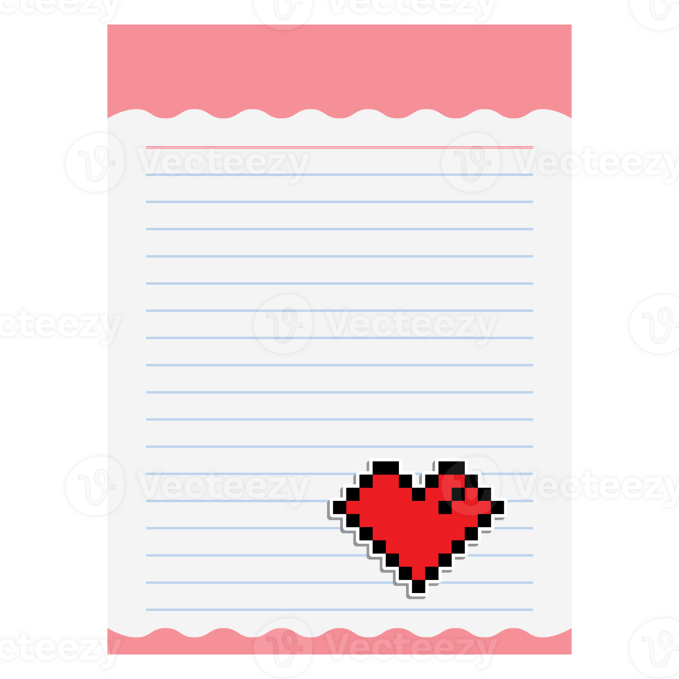 Paper Note Classic Heart 8Bit Logo Symbol png