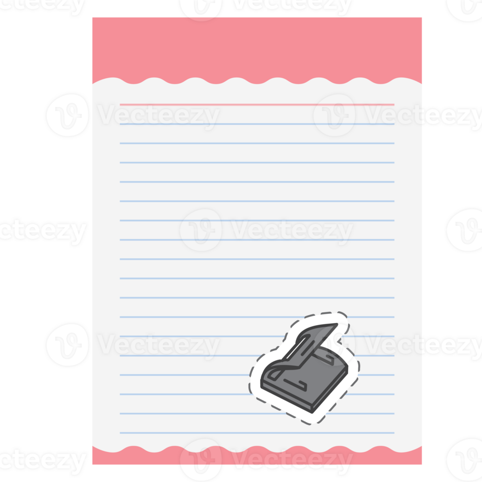 Paper Note Aesthetic Paper hole puncher Sticker Back To School png