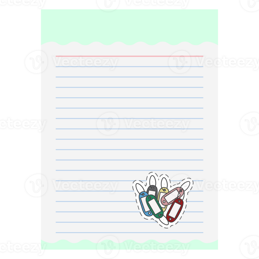 Paper Note Aesthetic Keychain Marker Sticker Back To School png
